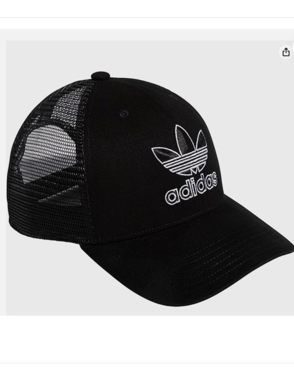 Adidas Originals Black trucker hat trefoil logo OSFA
